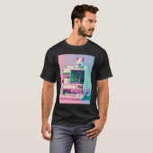 Vaperwave Esthetiek Glitch Kat Retrowave Synthwave T-shirt (Voorkant volledig)