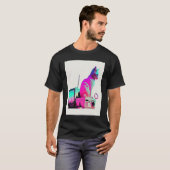 Vaperwave Esthetiek Glitch Kat Retrowave Synthwave T-shirt (Voorkant volledig)