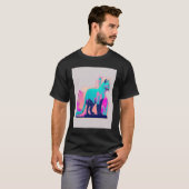 Vaperwave Esthetiek Glitch Kat Retrowave Synthwave T-shirt (Voorkant volledig)