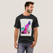 Vaperwave Esthetiek Glitch Kat Retrowave Synthwave T-shirt (Voorkant volledig)