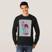 Vaperwave Esthetiek Glitch Kat Retrowave Synthwave T-shirt (Voorkant volledig)