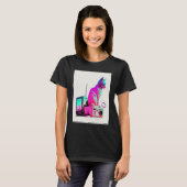 Vaperwave Esthetiek Glitch Kat Retrowave Synthwave T-shirt (Voorkant volledig)