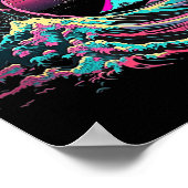 Vaperwave esthetisch glitch Great Wave Retrowave S Poster (Hoek)