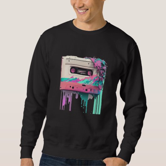 Vaperwave esthetische glitch-cassettebandje retrow trui (Voorkant)