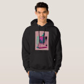 Vaperwave Esthetische Glitch Kat Retrowave Synthwa Hoodie (Voorkant volledig)