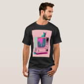 Vaperwave Esthetische Glitch Kat Retrowave Synthwa T-shirt (Voorkant volledig)
