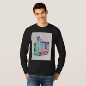 Vaperwave Esthetische Glitch Kat Retrowave Synthwa T-shirt (Voorkant volledig)