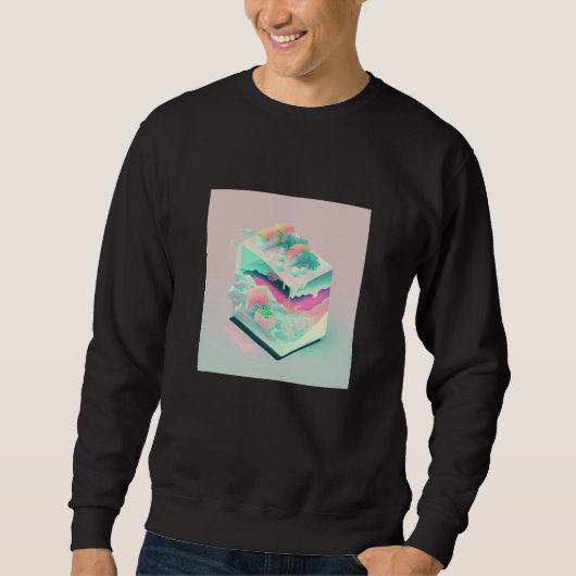 Vaperwave Esthetische Storing Sushi Retrowave Synt Trui (Voorkant)