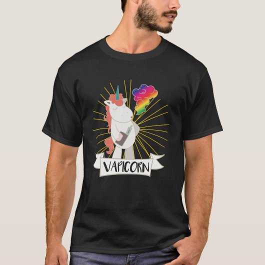 Vapicorn Eenhoorn Stoomboot Roken Stoom Vaping T-shirt (Voorkant)