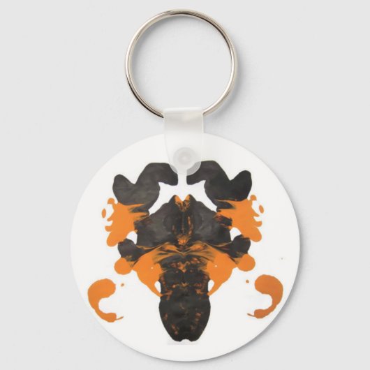 Vapid Oranje Inkblot Design Sleutelhanger (Voorkant)