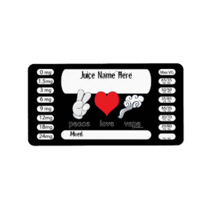 Vaping   DIY E-Juice Label Peace Love by VapeGoat