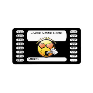 Vaping   DIY E-Juice Label Vape Smilie door VapeGo
