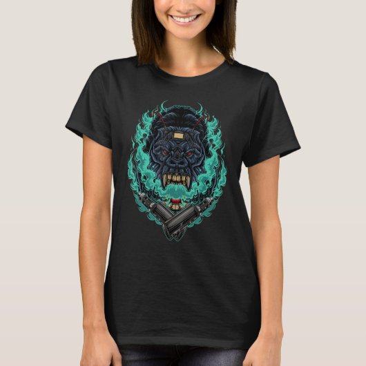 Vaping Gorilla Trendy Humor Nice Cute Geweldige T-shirt (Voorkant)