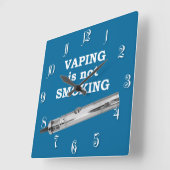 Vaping is niet roken vierkante klok (Hoek)