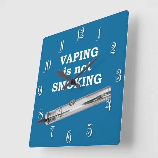 Vaping is niet roken vierkante klok (Hoek)