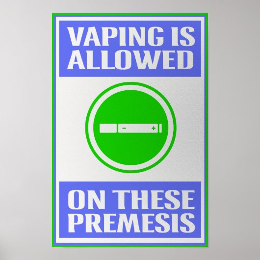 Vaping toegestaan op deze Premesis White Poster (Voorkant)