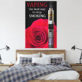 Vapings- en roos-bloem canvas afdruk (Insitu (Slaapkamer))