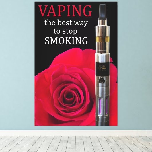 Vapings- en roos-bloem canvas afdruk (Insitu (Houten vloer))