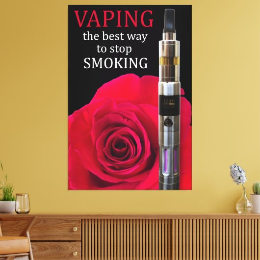 Vapings- en roos-bloem canvas afdruk (Insitu (Woonkamer))