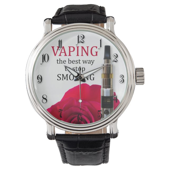 Vapings- en roos-bloem horloge (Voorkant)