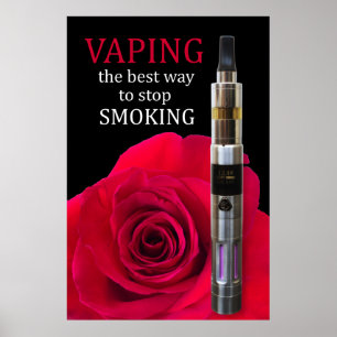 Vapings- en roos-bloem poster