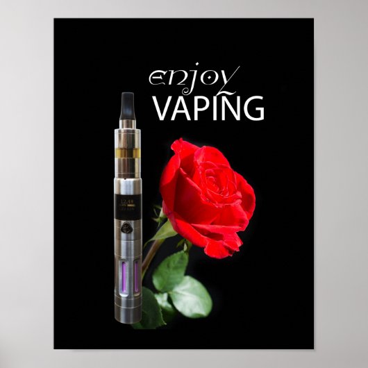 Vapings- en roos-bloem poster (Voorkant)