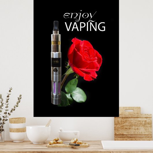Vapings- en roos-bloem poster (Keuken)