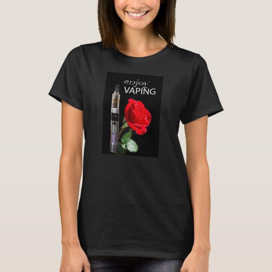 Vapings- en roos-bloem t-shirt (Voorkant)