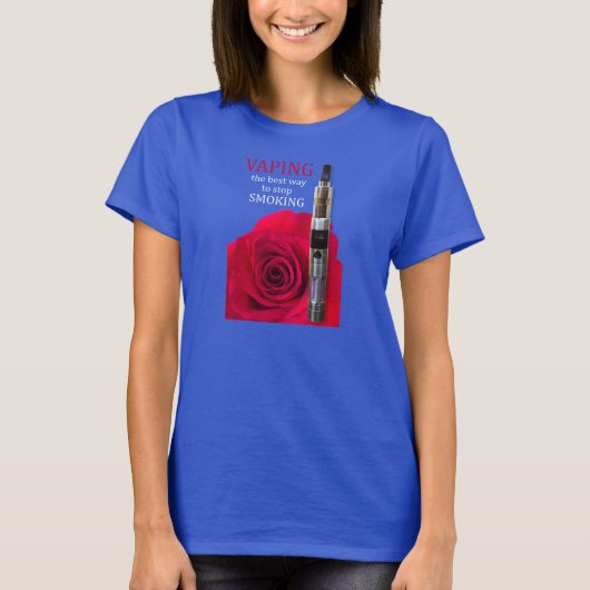 Vapings- en roos-bloem t-shirt (Voorkant)