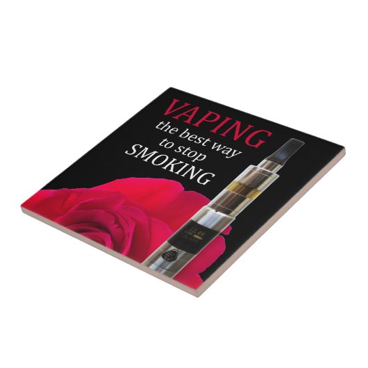 Vapings- en roos-bloem tegeltje (Zijkant)