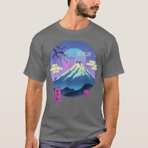 Vapor Landscape Fuji Mountain Sakura Japanse kunst T-shirt
