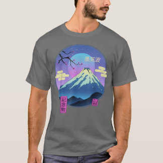 Vapor Landscape Fuji Mountain Sakura Japanse kunst T-shirt