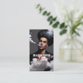 Vapor Vape Plume of Smoke Black & White Business Visitekaartje (Staand voorkant)