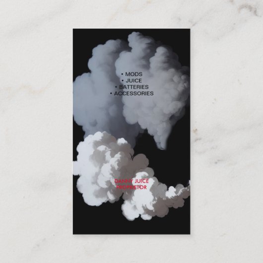 Vapor Vape Plume of Smoke Black & White Business Visitekaartje (Achterkant)