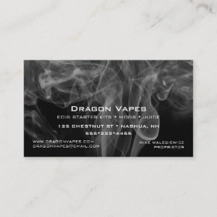 Vapor Vape Plume of Smoke Black & White Visitekaartje