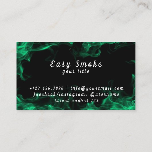Vapor Vape Plume of Smoke Black & White Visitekaartje (Achterkant)