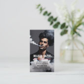 Vapor Vape Plume of Smoke Black & White Visitekaartje (Staand voorkant)