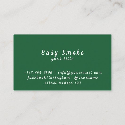 Vapor Vape Plume of Smoke Black & White Visitekaartje (Achterkant)