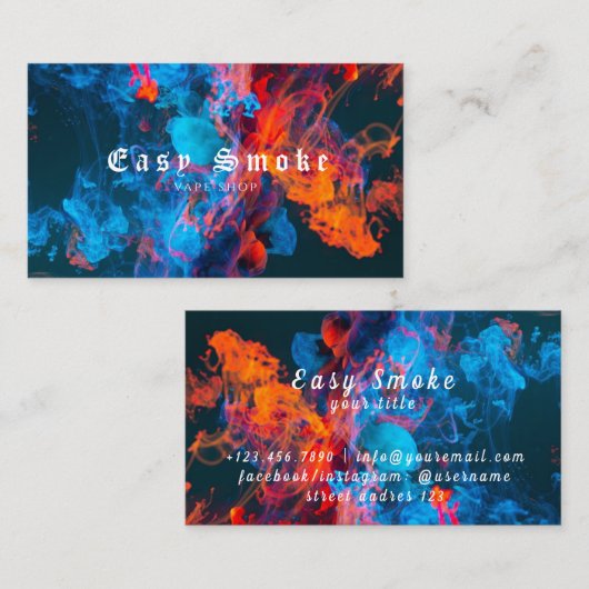 Vapor Vape Plume of Smoke Black & White Visitekaartje (Voorkant / Achterkant)