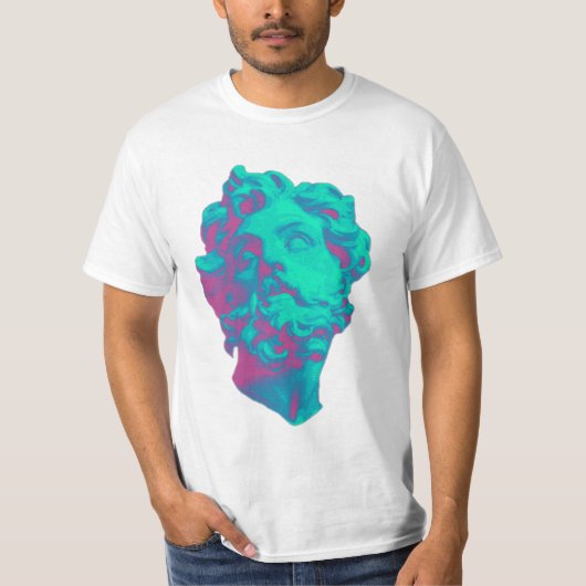 Vaporgolf Aesthetisch Glitch Statue Mannen T-shirt (Voorkant)