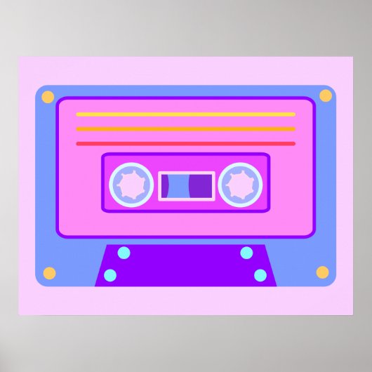 Vaporgolf Aesthetisch Lila 90s audio-cassette Poster (Voorkant)