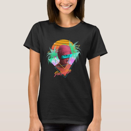 Vaporgolf esthetisch beeld Paradise Retrowave Scul T-shirt (Voorkant)