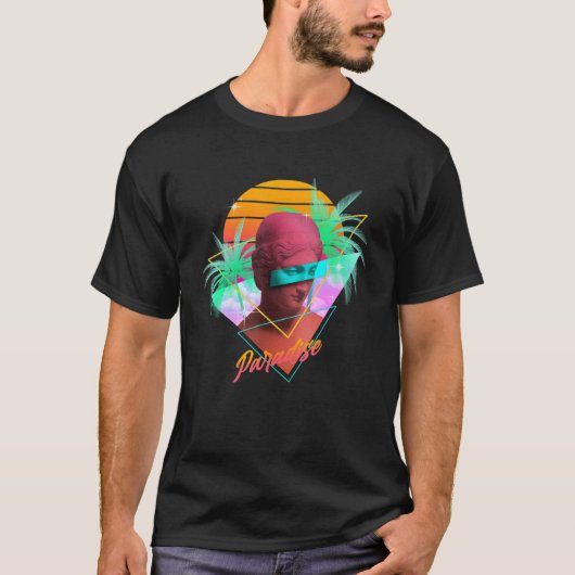 Vaporgolf esthetisch beeld Paradise Retrowave Scul T-shirt (Voorkant)