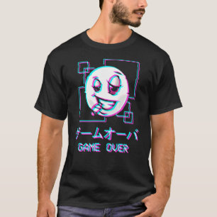 Vaporgolf esthetisch gelukkig gezicht Japans spel T-shirt