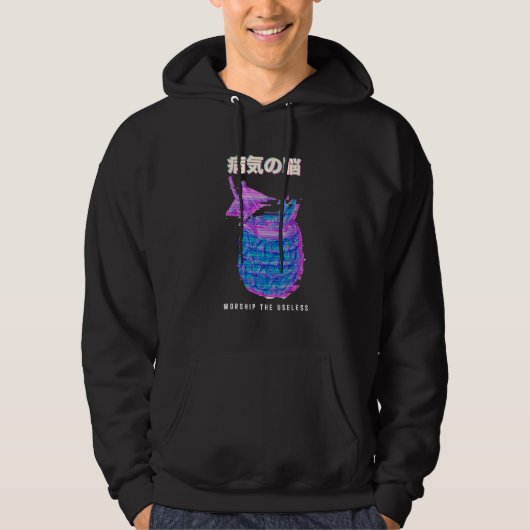 Vaporgolf esthetisch glitch 80s Retro ananas Hoodie (Voorkant)