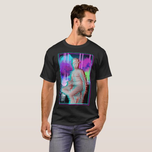 Vaporgolf esthetisch glitch Grieks beeld T-shirt (Voorkant volledig)