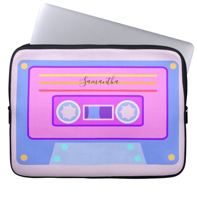 Vaporgolf esthetisch Licht Paars 90s Mixtape Laptop Sleeve (Voorkant)