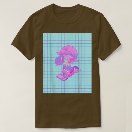 Vaporgolf esthetisch Lofi-uitloop Synthwave 80s Re T-shirt (Design voorkant)