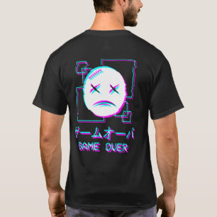 Vaporgolf esthetisch zad-gezicht Japans spel over T-shirt