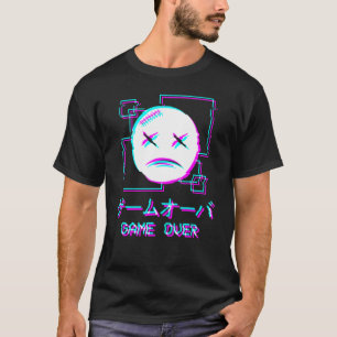 Vaporgolf esthetisch zad-gezicht Japans spel over T-shirt